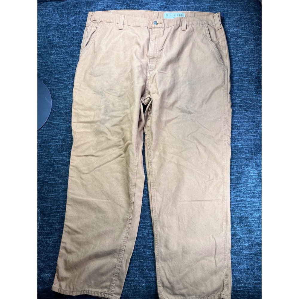Carhartt Dungaree Fit Pants Mens 42x30 Tan Brown Canvas Utility Carpenter Work